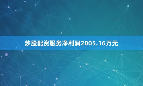 炒股配资服务净利润2005.16万元