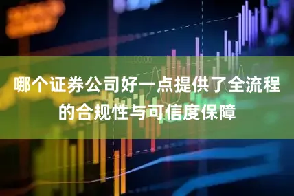 哪个证券公司好一点提供了全流程的合规性与可信度保障