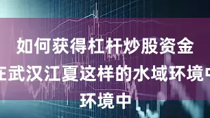 如何获得杠杆炒股资金在武汉江夏这样的水域环境中
